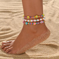Juego De 3 Piezas De Pulseras Para Mujer Estilo Bohemio Con Perlas Sonrientes Y Cuentas De Arroz Coloridas Adornos De Moda Sin Metal - details 0
