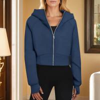 Sudadera con capucha para mujer, holgada, de manga larga, corta, informal, con forro polar y cremallera, chaqueta Kpop, ropa con capucha - details 2