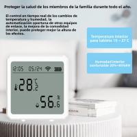Sensor De Temperatura Y Humedad Inteligente WiFi Con Pantalla LCD Para Interior Detector De Temperatura Y Humedad Compatible Con Alexa Google - details 11