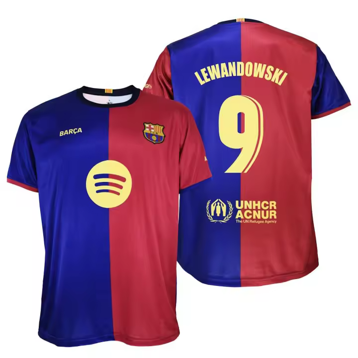 FC Barcelona Camiseta Primera Equipación 2024/2025 - LEWANDOWSKI 9 - Réplica Oficial con Liciencia - Adulto - 1