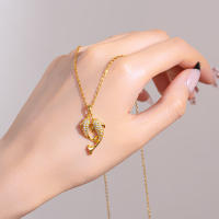 Colgante De Zirconia Micro Cobre Con Cadena De Acero Inoxidable Lujo Versátil Collarnea Para Mujer Joyería De Moda - details 3