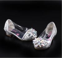 Zapatos De Princesa De Cristal Y Diamante Para Niñas Zapatos Altos De Moda Estilo Cenicienta Cuero PU Decoración De Lazo Tacón Cuadrado Ajuste True to Size - details 4