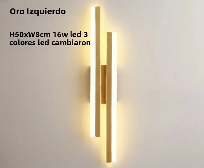 Lámpara De Pared LED Para Dormitorio Estilo Moderno Acero Cuádruple Con Sombrilla De Acrílico Iluminación Interior Para Sala De Estar Pasillo - 1