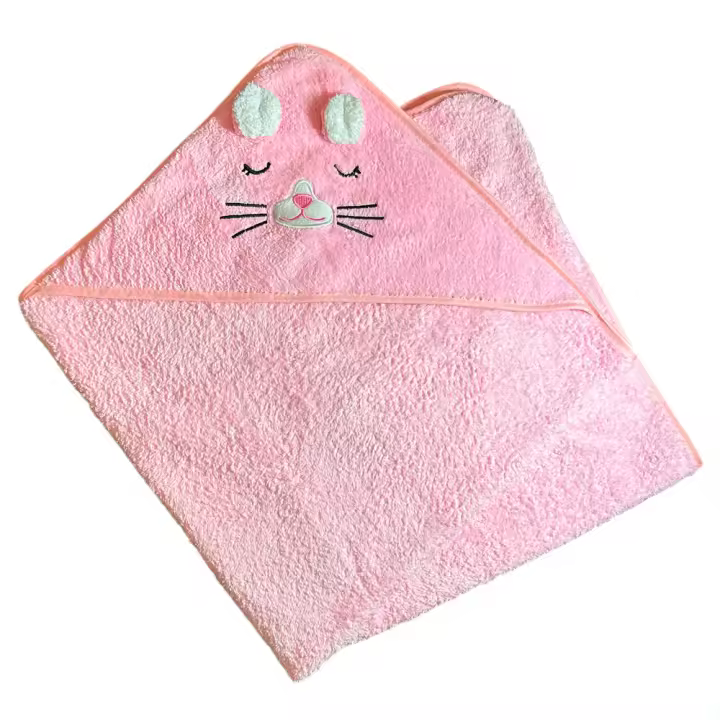 Mr Goodsy® Toalla de baño con capucha para bebé, Toalla suave y súper absorbente, Toalla de baño para niños pequeños (0-3 años) Gato - 1