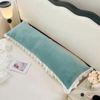 Funda De Almohada De Talla Grande De Poliéster 100% Con Volante De Encaje Para Doble Calidez De Algodón Flannel Para Pareja En Invierno 45x180cm - details 3