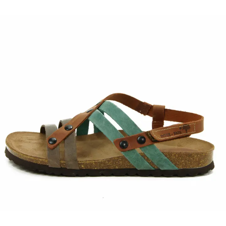 INTER-BIOS mod. 7200 sandalia para mujer en nobuck, velcro - 1