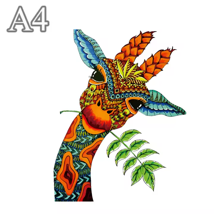 Puzzle De Madera En Forma De Giraffa Juguete Educativo Para Familia Juego DIY De Vacaciones Regalos De Cumpleaños Con Patrones Irregulares De Animales - 1