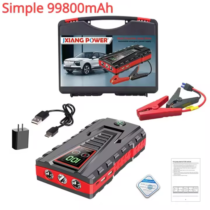 Arrancador de batería portátil para coche, dispositivo de arranque automático de gasolina y diésel, batería de emergencia de 99800mAh, pico de 5000A, cargador de Banco de energía de 12V - 1