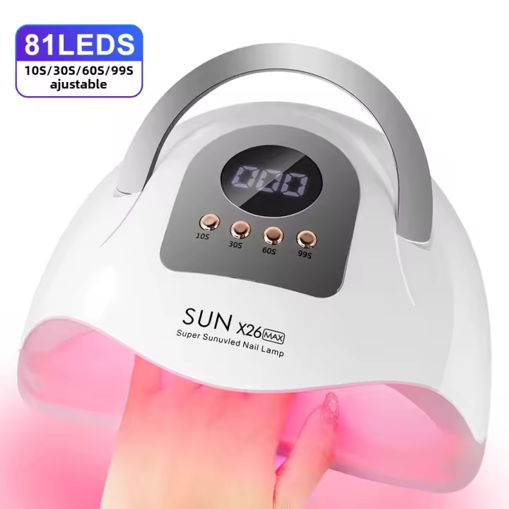 Secador De Uñas LED UV X26MAX Con 81 LEDs Lámpara Profesional Para Polvos De Gel Y Uñas Secado Rápido Accesorios De Arte De Uñas - 1