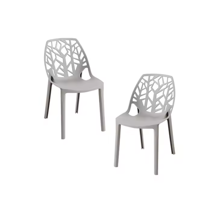 Pack 2 Sillas Hissar Polipropileno - Gris claro - 1