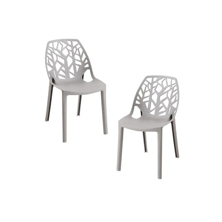 Pack 2 Sillas Hissar Polipropileno - Gris claro - 1