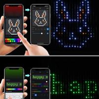 Luz De Encaje Inteligente Con 400 LEDs Control Remoto Bluetooth RGB Para Decoración De Ventanas Y Dormitorios Cambio De Color Con Música DIY - details 8