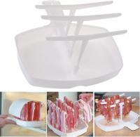 Rejilla para tocino de microondas, bandeja para Estua con 3 soportes, bandeja de repuesto para Tocino, 23x22x13 cm - details 0