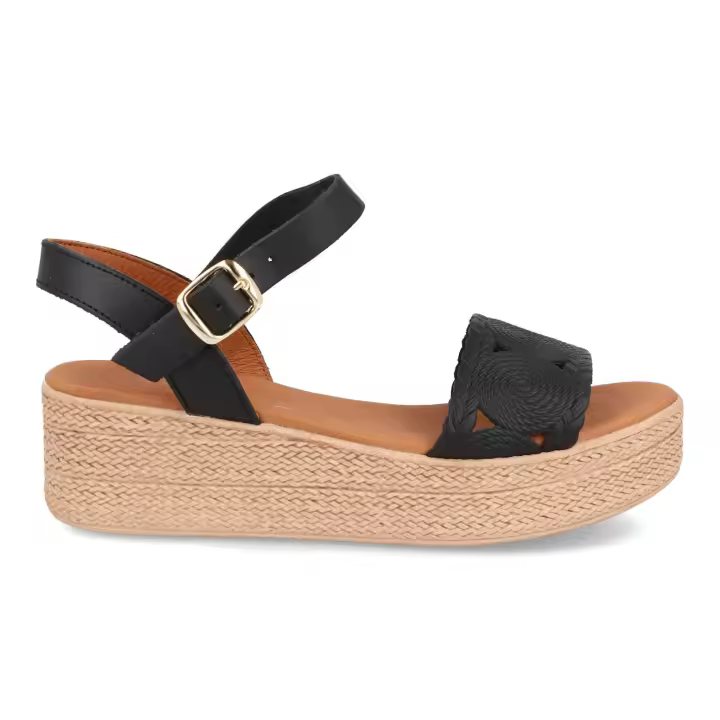 Sandalias de piel para mujer modelo Bda 312 Negro con hebilla made in Spain by Bda Shoes - 1