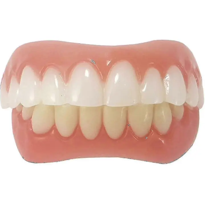 ¡Superior e inferior dentaduras de chapa para mujeres y hombres dientes falsos sombra natural! ¡Arregla tu sonrisa en casa en cuestión de minutos! - 1