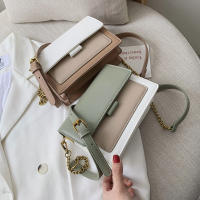 Bolso Bandolera De Cuero Con Contraste Para Mujer Bolso De Mano De Viaje Moda Simple Bolso De Hombro Mensajero Pequeño Para Dama - details 8