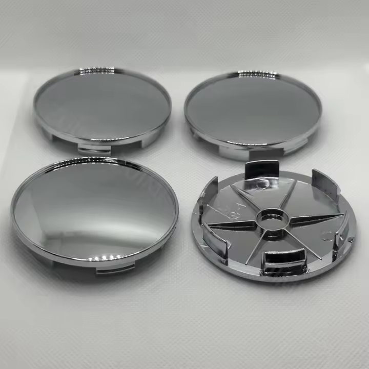 Kit De 4 Piezas De Cubiertas Para Eje De Rueda De Coche 68mm En Plástico Negro Y Plateado Duradero Accesorios De Automóvil Para Estilo De Coche - 1