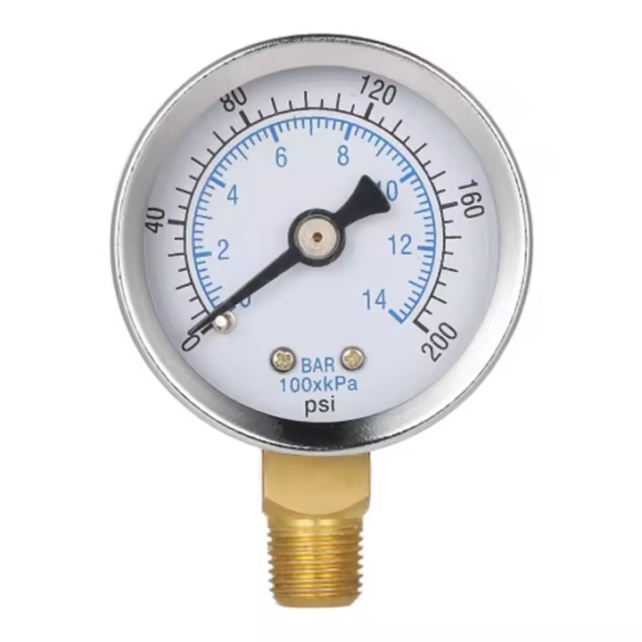 Gauge De Presión 1/8" Male NPT 0-200psi 0-14bar Para Compresor De Aire Y Hidráulica Medidor De Vacío Y Prueba De Presión - 1