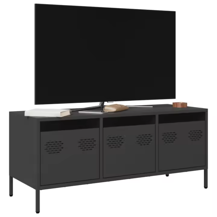 vidaXL Mueble para TV acero laminado en frío 101,5x39x43,5 cm en color Blanco/Rosa/Amarillo mostaza y más | almacenamiento funcional diseño moderno para baño dormitorio sala - 1