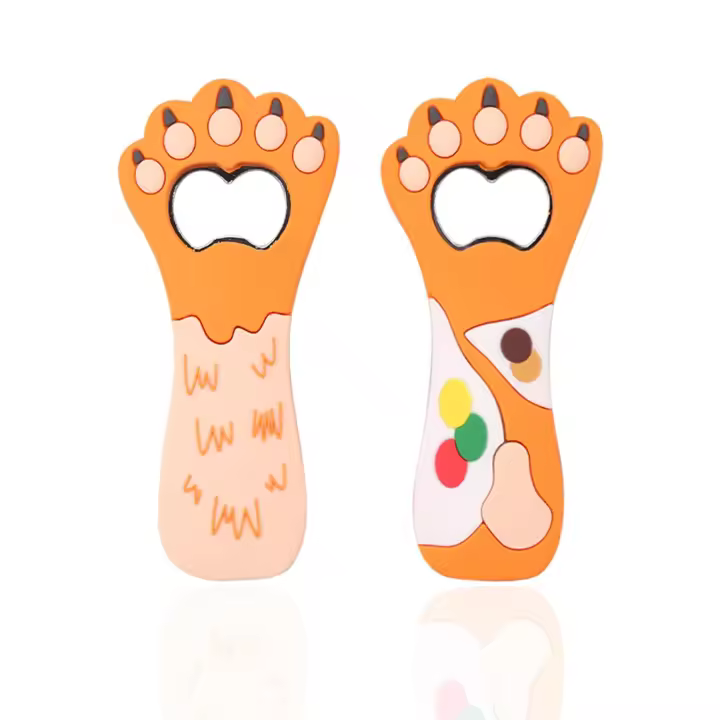 2 piezas de dibujos animados Lindo Gato Garra abrebotellas, portátil Gato Garra Botella abridor herraciones de Cocina, ministerios de Cocina Creative (líneas, Manchitas) - 1