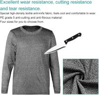 Camiseta Resistente a Cortes Ropa Anti-Corte Resistente a Cortes Equipo de protección de Nivel 5 Cuello Redondo Manga Larga Chaleco a Prueba de Cortes de 5 nr hermano esapnol - details 1