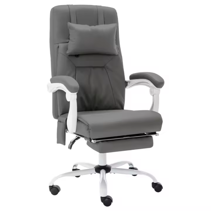 Silla de Masaje Gris Sintético Ergonómica - 1