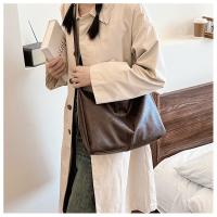 Bolso De Hombro Para Mujer De Cuero PU Vintage Estilo Maillard Casual Gran Capacidad Textura Moda Cruzado Bolso De Compa\u00f1ero - details 9