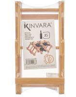 Soporte de Botellas de Madera de Bambu de 2 Niveles Plegable - Organizador para Armarios y Sotanos - Capacidad para 5 Botellas - details 3