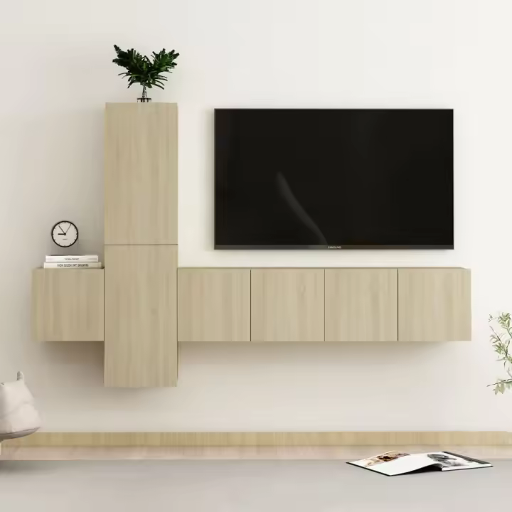 vidaXL Juego de muebles de salón 5 piezas roble Sonoma - 1