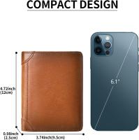 Hombre Cartera, Billetera Hombre, Cartera de cuero with RFID Bloqueo, 9 Ranuraspara Tarjetas, 2 Ranuraspara ID, Tarjetero Monedero para Hombres Gift - details 0