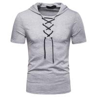 Camiseta Casual Para Hombre Con Capucha Y Cierre De Cordón Estilo Hip-Hop Manga Corta Transpirable Ligera Elástica Sostenible - details 4