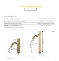 Grifo De Baño De Acero Inoxidable Dorado Pulido Montado En Pared Monohole Accesorios De Baño Monoflejo Para Lavabo Sin Agua Caliente - details 4