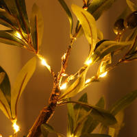 Árbol De Luz LED Para Mesa Con Base Removible Decoración De Camas Para Bodas Fiestas Camping Luz Noturna De Hadas Batería Incluida - details 8