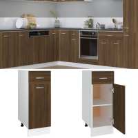 vidaXL Armario inferior cajón cocina “Lyon” madera de ingeniería en color Blanco/Roble artisan/Gris sonoma y más | almacenamiento funcional diseño moderno para baño dormitorio sala - details 5