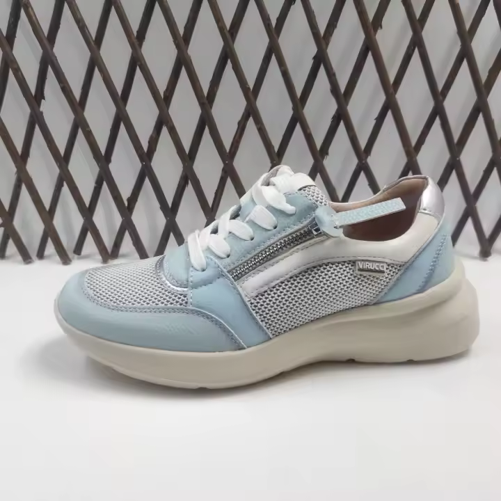 Virucci - Zapatillas deportivas de moda primavera para mujer – Diseño bonito en azul, con cordonera, suela antideslizante y estilo tendencia - 1