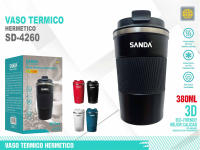 Termo de viaje Sanda acero inoxidable de 380ml para café y té,taza portatil de cafe sin fugas,aislamiento térmicos al vacio - details 0