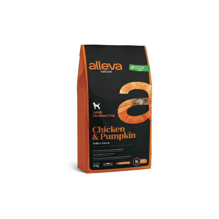 Alleva Natural Adulto Pollo & Calabaza Mediano - 1