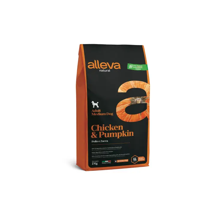 Alleva Natural Adulto Pollo & Calabaza Mediano - 1