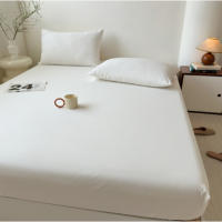 Funda De Suelo De Cama Impermeable 100% Poliéster Suave Y Cómoda Lavable En Máquina Color Sólido Simple Para Hogar - details 2