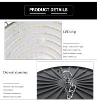 Luz De Bajo Techo Industrial LED Super Brillante 100W 150W 200W IP65 Impermeable Para Gimnasio Almacén Fábrica Luz De Garage - details 10