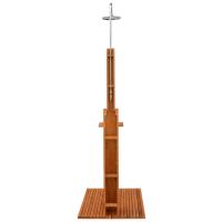 vidaXL Ducha de jardín de madera maciza eucalipto y acero - details 3