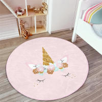 Alfombra De Juego Con Diseño De Unicornio Para Niñas Alfombra Redonda Antideslizante Para Habitación De Niños Alfombra De Actividad Rosa Corona Alfombra De Juego Para Sala De Juegos - details 9