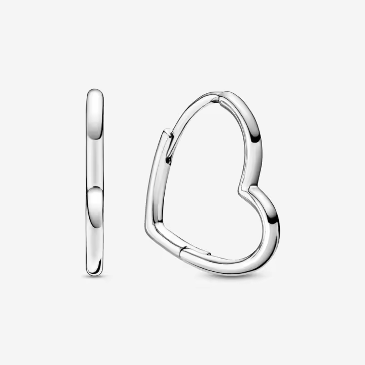 Pendientes de Aro Corazón Asimétricos de Plata Pandora - 1