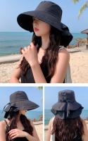 Gorro De Paseo Para Mujer Verano Protección UV Amplio Con Cola De Caballo Plegable Para Playa Y Viajes Estilo Panama - details 4