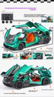 Modelo De Coche Deportivo PAGANI Huayra BC a Escala 1:24 Con Absorción De Choque Luz Y Sonido Vehículos Con Función Retroalimentación Regalo Para Niños Metal Verde Blanco Plateado - details 5