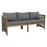 Juego de Mesa de Comedor de Jardín, juego de tumbonas de Jardín, 6 piezas. Juego de muebles de Jardín, sofá para tres plazas, 2 sofás individuales, 2 taburetes, de Comedor Mesa, tablero de Madera de Acacia, Gris - details 9
