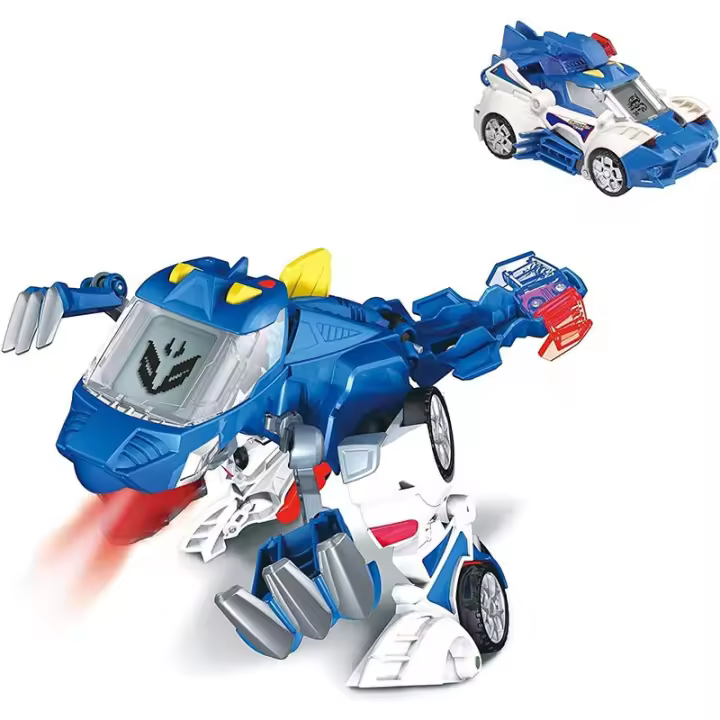 Switch & Go Dinos Terizinosaurio coche patrulla de policía azul - 1