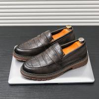 Nuevos Loafers Para Hombre En Cuero Patentado Con Patrón De Piedra Zapatos De Boda Y Casual Con Punta Redonda Cierre SLIP-ON - details 12