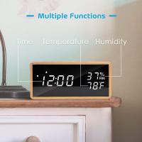 Reloj despertador digital, Reloj de escritorio con control por Voz, fecha, temperatura y humedad - details 0