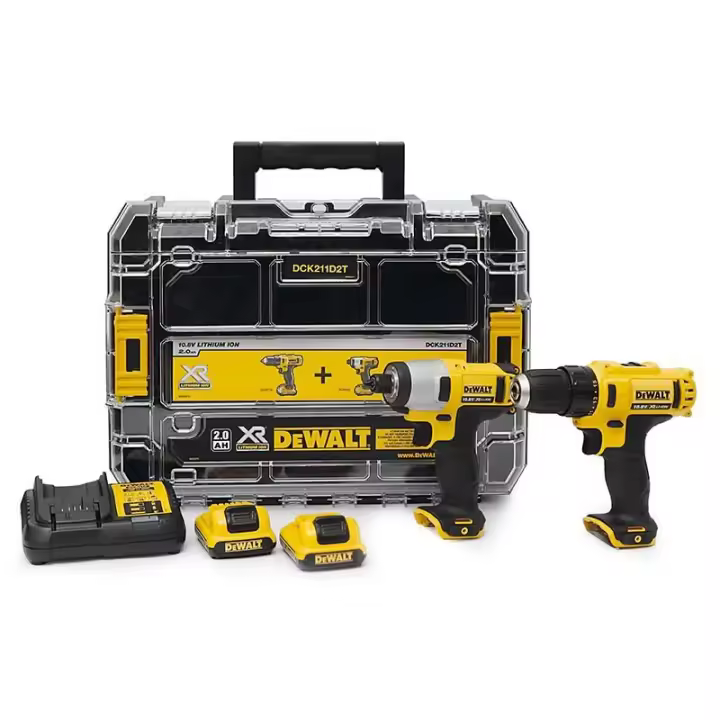 Kit 12v: atornillador + atorn.impacto dc710 + dcf815 - 1